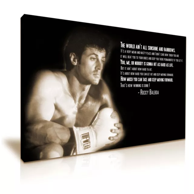 Rocky Balboa Sylvester Stallone Canvas Wall Art Picture Print 76x50cm