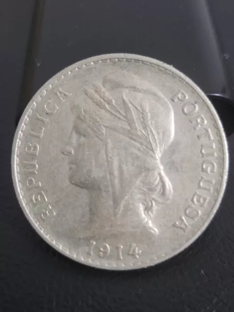 Portugal - Moneda 50 Centavos Plata 1914 - Republica Portuguesa - Leer