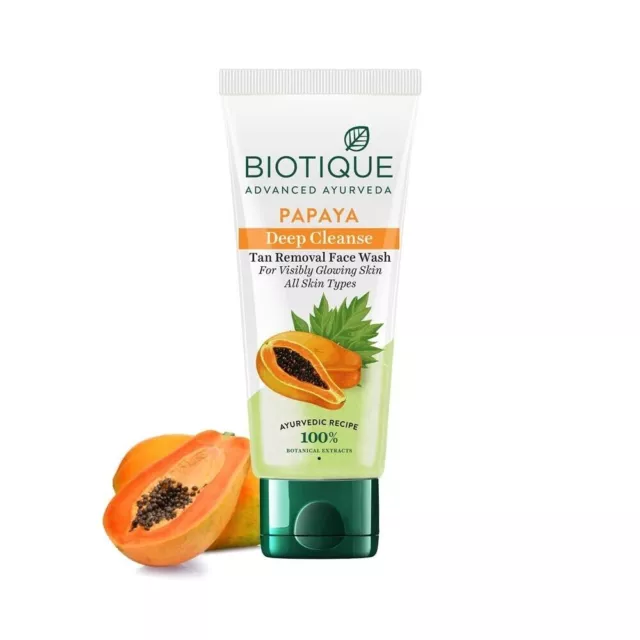 1X Biotique Bio Papaya Exfoliante Limpiador Facial para Todo Tipo de Piel 50ml