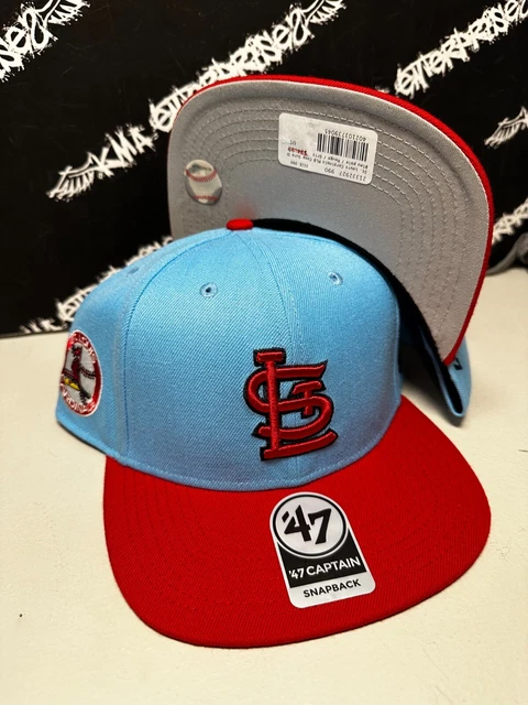 NWT '47 Brand St. Louis Cardinals Blue Two Toned Retro PATCH Snapback Hat NEW