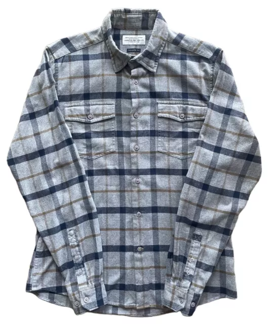 Barbour Grey Shirt Medium Long Sleeve M New Overshirt Check Flannel Forestay