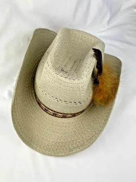 Sombrero de vaquero de colección tejido abierto polipropileno rígido tejido 6 3/4"" 6 7/8"" pequeño