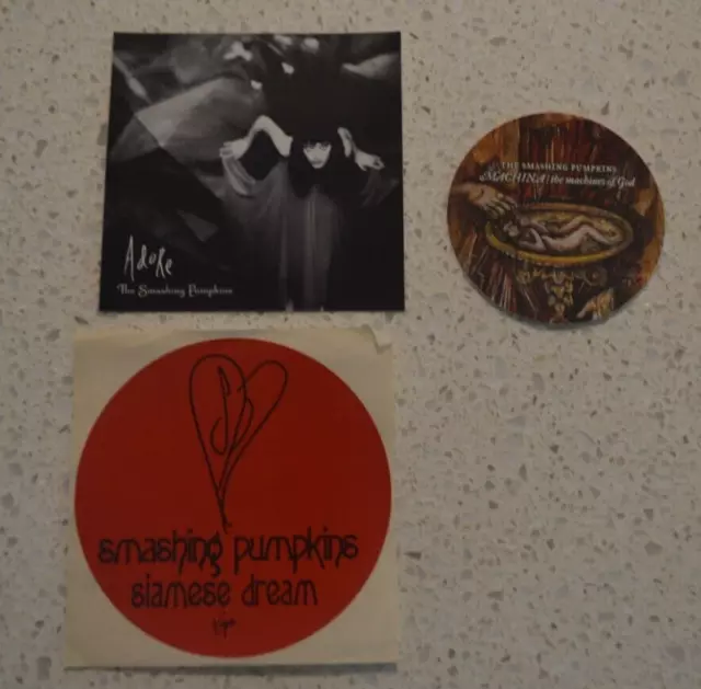 Smashing Pumpkins 3 Rare Unused Promo Stickers!