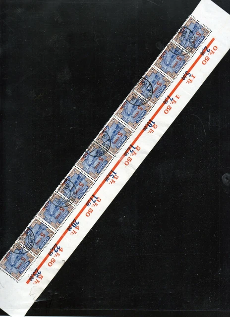 Saargebiet Nr. 71A PF kompletter Schalterbogen-Oberrand, Vollstempel-Abschläge