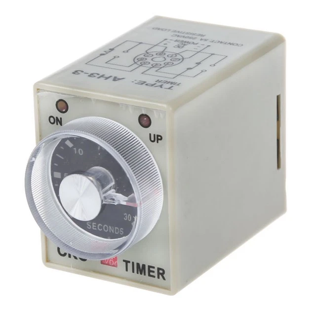 (R) DC 12V 0-30 Sekunden 30s Delay Timer Zeitrelais DPDT 8P mit Basis T8G3