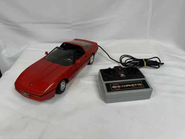 Vintage New Bright Wired Remote Control RC C4 Red Corvette 1985 Read (Y10)