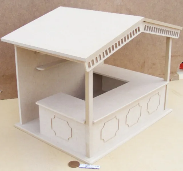 Puppenhaus M Größe Flache Packung MDF Markt Stand Set 1:12 Waage Miniatur Shop