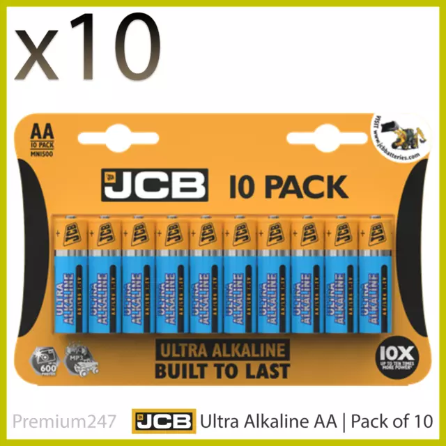 10 X Aa Jcb Super Power Ultra Alkaline R6 1.5V Battery Lr6 Mn1500 Longest Exp