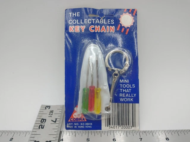 Vtg Collectible Key Chain Mini Tools That Really Work NOS. Screwdriver Set #A376