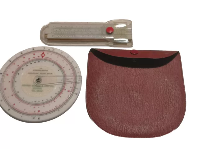 Vintage Fearns-mear Circular Slide Rule With Original Pouch