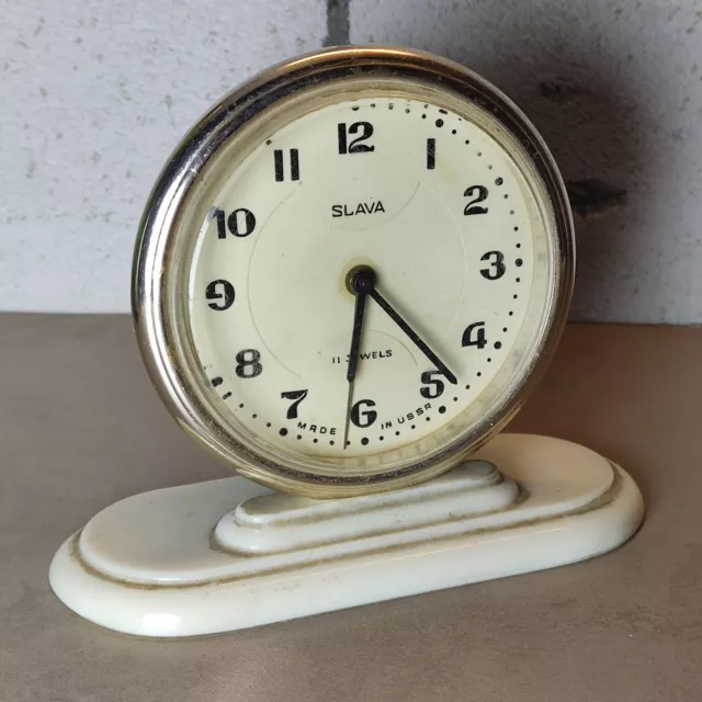 SLAVA Alarm Clock Ussr Soviet Слава collectible Vintage decor
