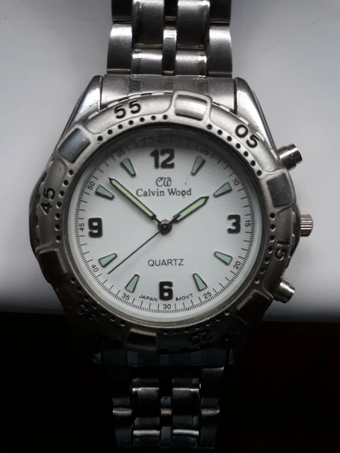 CALVIN WOOD MEN S Wrist Watch Quartz Working Japanese Movement