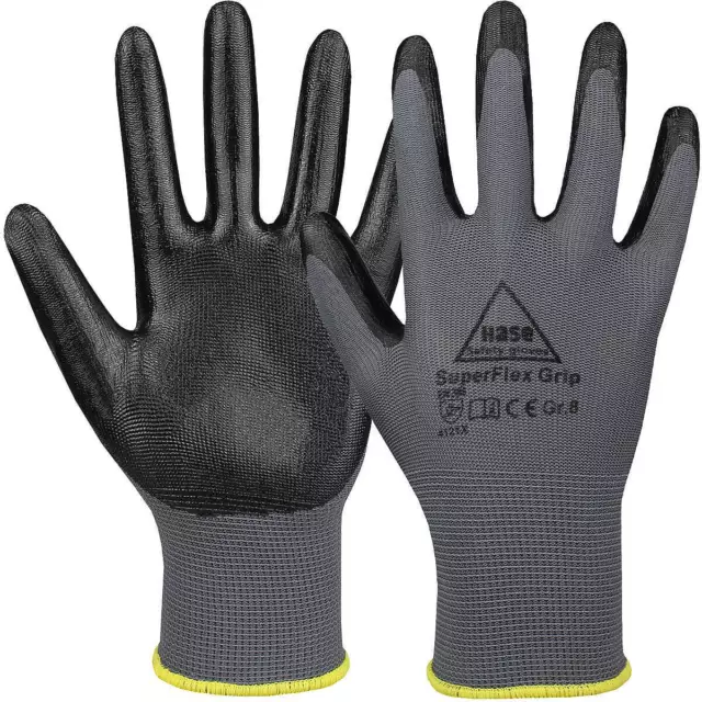 Superflex Agarre Guantes de Montaje De Poliester/Nitrilo