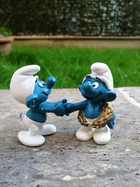 Puffi smurf schlumpf schtroumpf schleich 20058 e 20067 CHAMPION e Congratulation