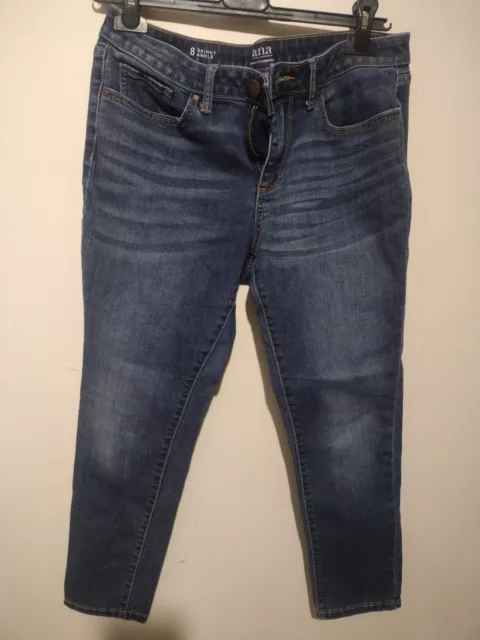 A New Approach ANA Womens Mid Rise Skinny Ankle Stretch Blue Jeans 8