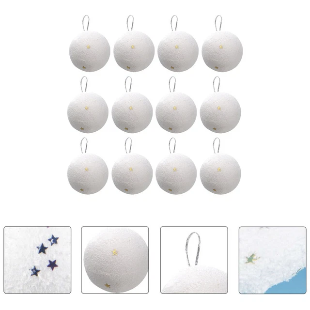 24 piezas Árbol de Navidad Bolas Blancas Bola de Nieve Crismistos Accesorios de Decoración