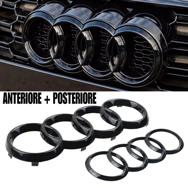 LOGO POSTERIORE AUDI Nero Lucido 192mm, A1 A3 A4 A5 Q3 TT, STEMMA - Foto 5