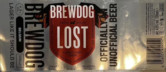 BELGIUM: Brewdog Lost Lager World Cup 2022 Beer Label