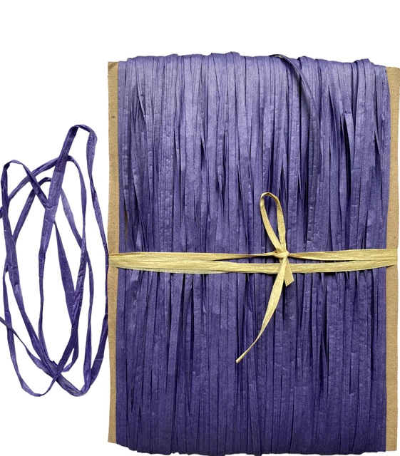 Cinta de regalo de papel Raffia decoraciones libro de recortes hágalo usted mismo artesanía púrpura 1m 100m