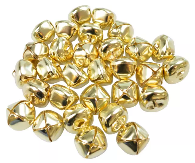 15mm Gold Jingle Bells - Cat Bell Jewellery Charm Pendant Christmas Craft Toy