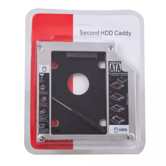 2nd HDD Caddy 9.5mm 2.5" SATA Hard Drive Adapter For Laptop Universal CD/DVD-ROM 2
