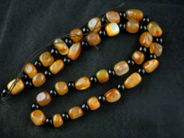 24 Inches Good Quality Chinese Old Jade Beads Prayer Necklace QQ105
