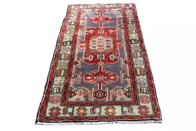 Multi Color Tribal Geometric Turkish 2' 8" x 5' 10" Red Hand Knotted Runner Rug