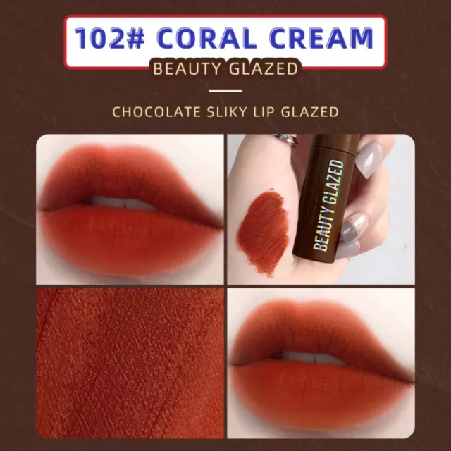 No Fading Velvet Lip Glaze Fog Surface Matte Lip Oil Chocolate Lip Tint  Girl
