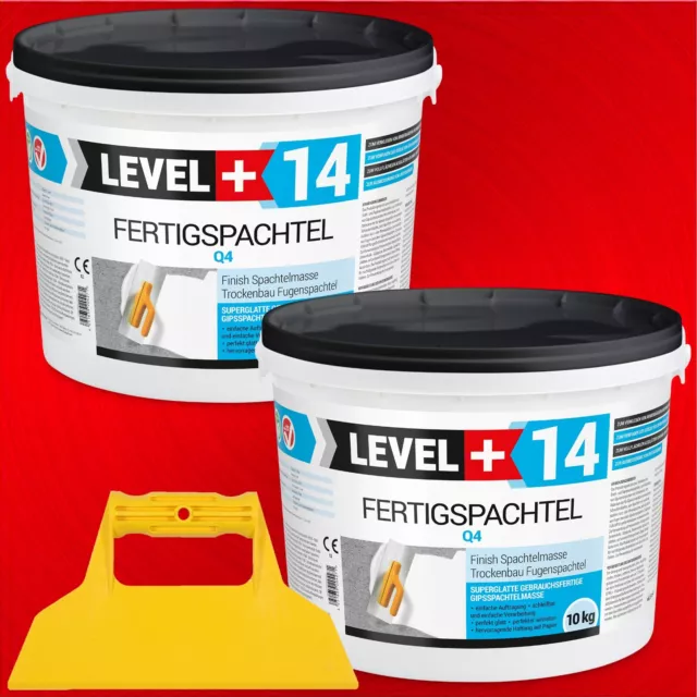 Fertigspachtel Q1-Q4 Glättspachtel 10Kg+10kg Trockenbau+Kunststoffspachtel RM14