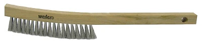 Plater's Brushes, 4 X 19 Rows,Stainless Steel Wire Wire, Wood Handle Weiler