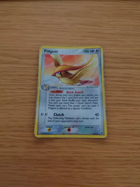 Pokemon Pidgeot 10/112 Holo EX feuerrote & blattgrüne Karte