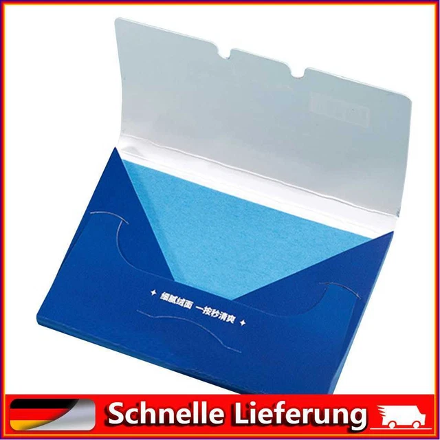 Hojas absorbentes de aceite facial papel secante facial flexible antidesgarro (azul)