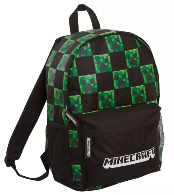 Minecraft Backpack Adults Kids Creeper Gamer School Bag Laptop Gaming Rucksack