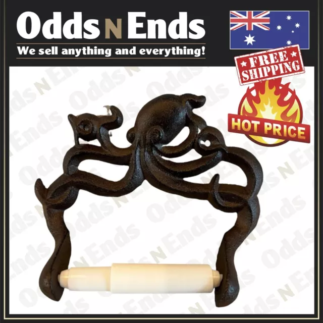 Cast Iron Retro Vintage Toilet Paper Holder Rustic Tissue Roll Hanger Bathroom