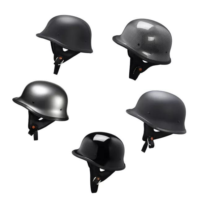 Lunatic German Style Shorty Helmet - DOT Approved - Adult Motorcycle Half Helmet