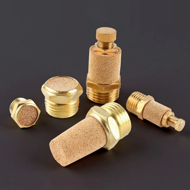 Silenziatore pneumatico aria compressa bronzo sinterizzato ottone plastica M5-1" 1/8- 3/4