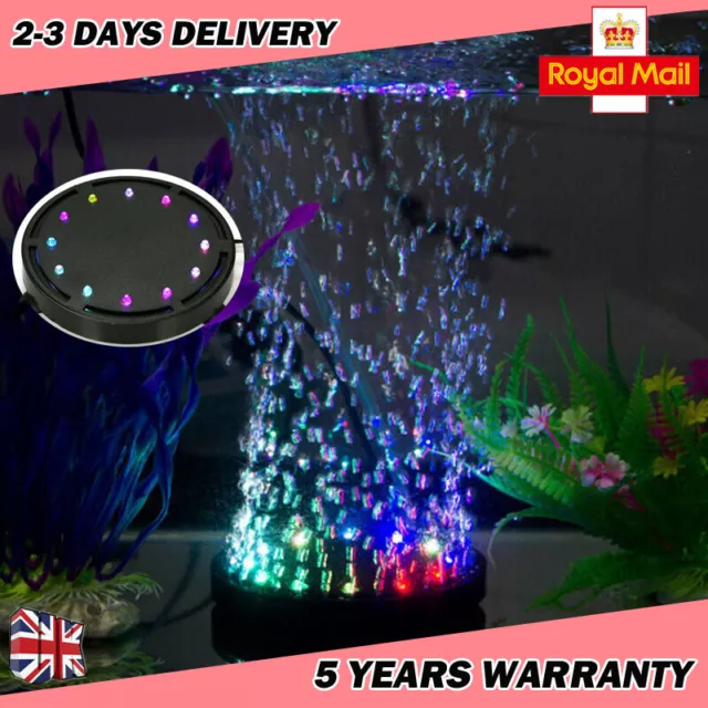 12 LED Light for Air Stone Submersible Bubble Aquarium Fish Tank Pump Curtain UK