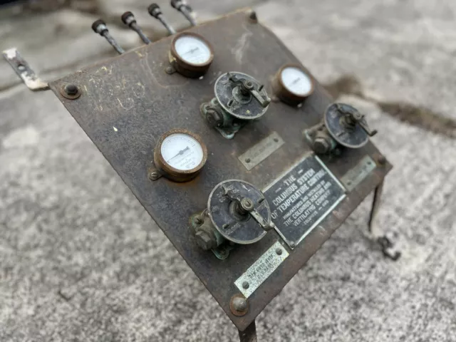 Antique Industrial Panel Brass Gauges Controls Steampunk Columbus OH