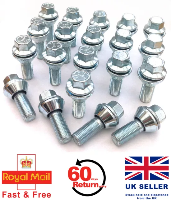 20 x alloy wheel Wobbly M14 bolts variable PCD 5x118 to 5x120 - Vauxhall Vivaro