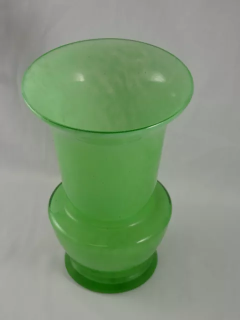 Mottled Green Glass Vase Nazeing Monart Art Glass 2