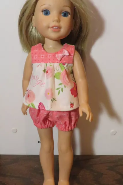 Top Short clothing fits  14.5 in doll such as Wellie Wisher  handmade  1P