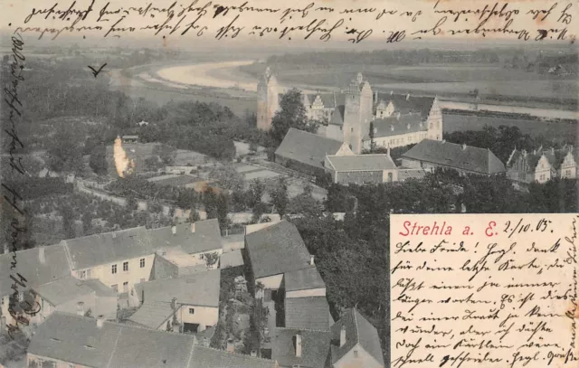 Stadtansicht von Strehla an der Elbe Sachsen Postkarte AK 1905