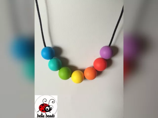 Silicone Sensory (was teething) Necklace for Mum Jewellery Beads Aus Gift Presen