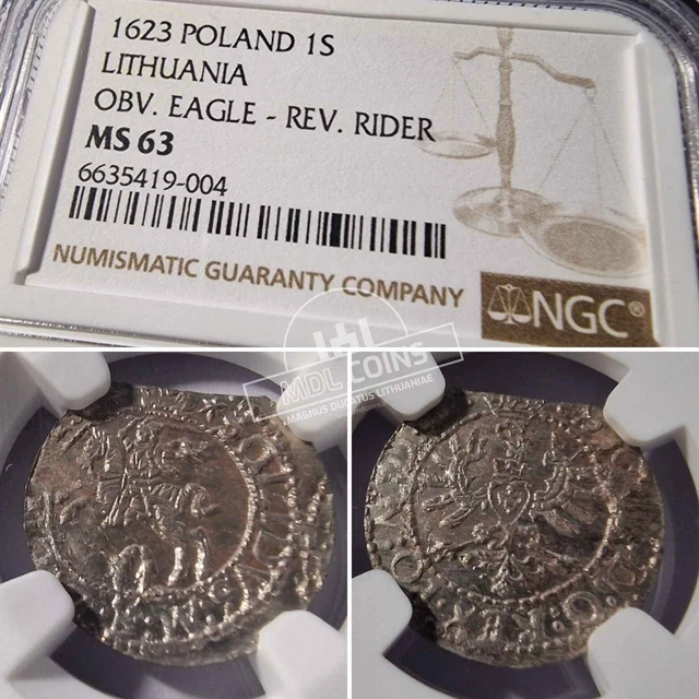 Lithuania - Zygmunt III Waza - Solidus - 1623 year - NGC MS63