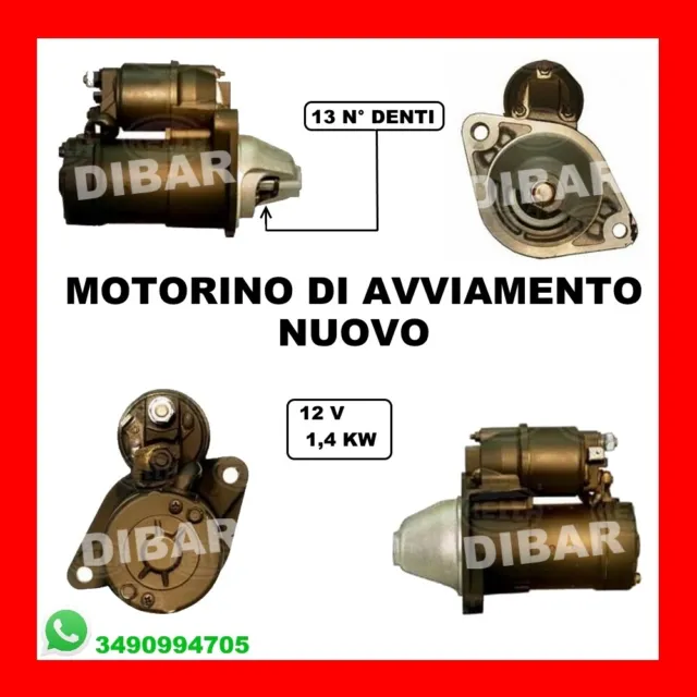 Motorino Di Avviamento Opel Meriva 1.7 Cdti 74Kw Dal 2003 Z17Dth S114925B