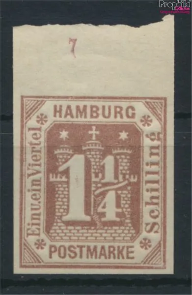 Briefmarken Hamburg 1866 Mi 20U ND Neudruck ungezähnt postfrisch (9780023