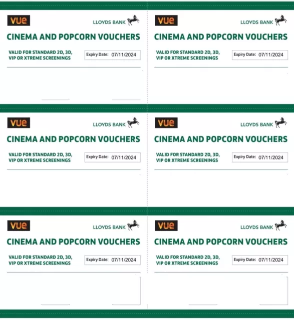 vue cinema tickets 6 - valid until 07/11/2024 vue cinema tickets 6 - valid until 07/11/2024