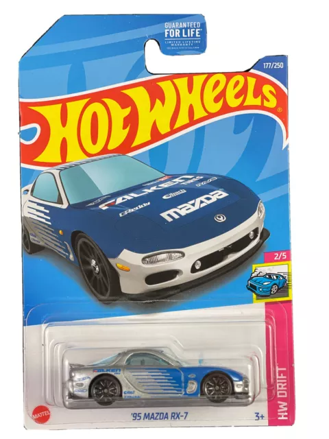 Hot Wheels 2022 HW Drift 2/5 Silver/Blue ‘95 Mazda RX-7 Falken