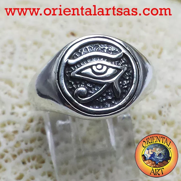 Anello Occhio di horus in argento 925 occhio di Rha o Ra amuleto egiziano