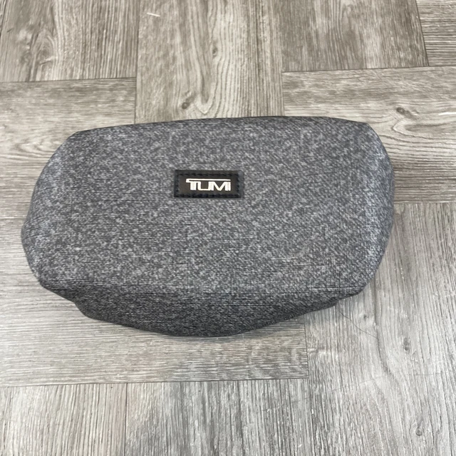 TUMI for Delta Nylon Pouch Small Travel Toiletry Cosmetic Bag Gray